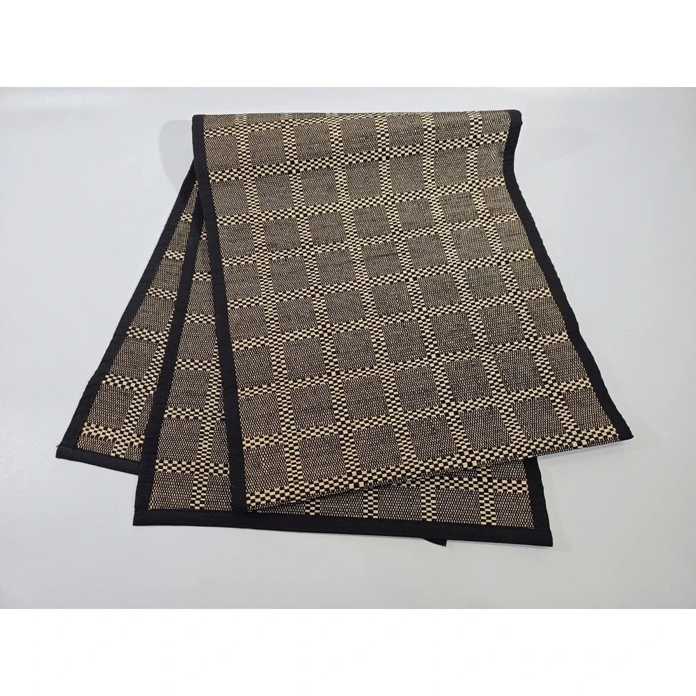 Lot 2 Woven Straw‎ Beige Black Table Runners Neutral Decor 14